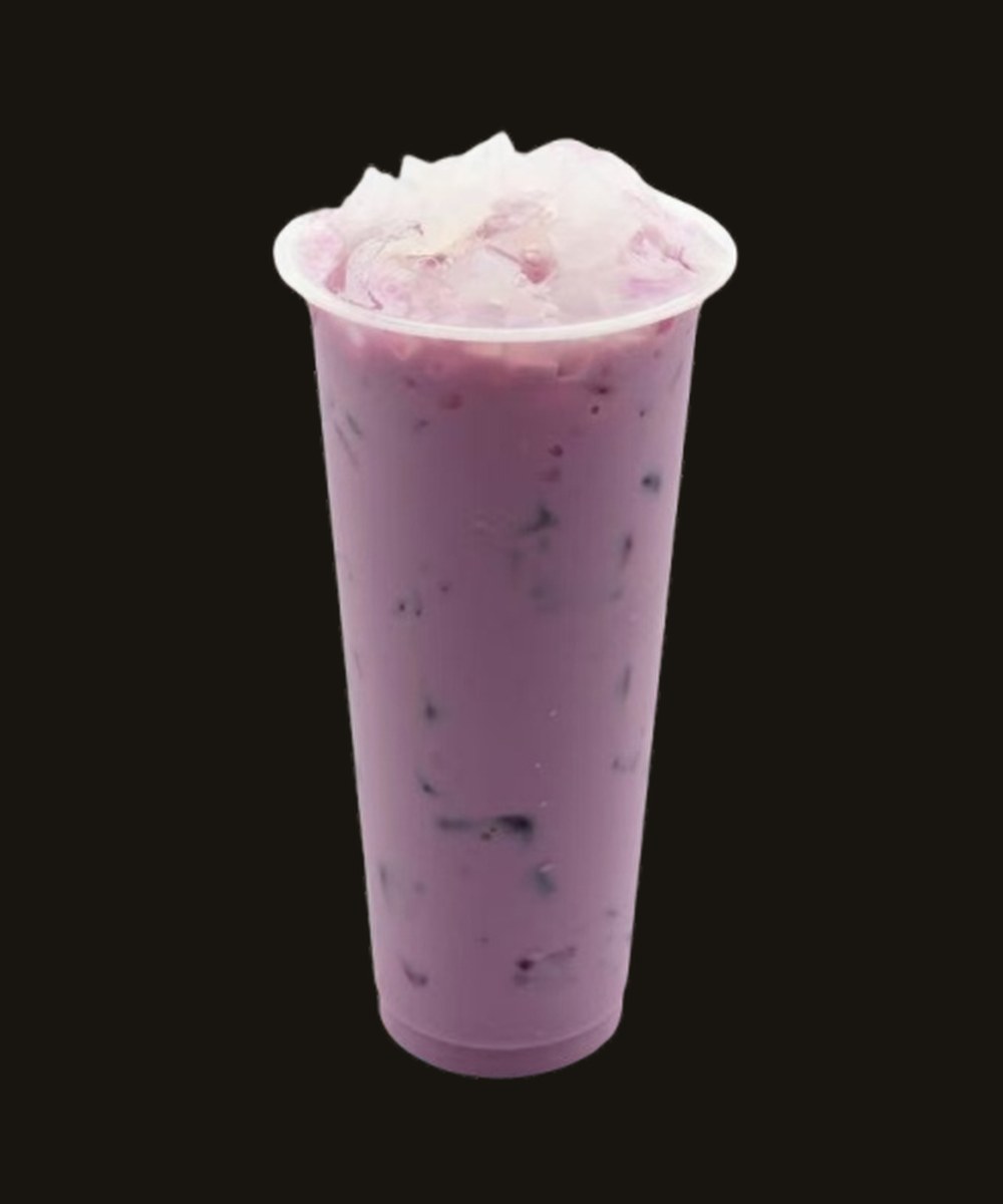 Taro milk tea with boba pearls