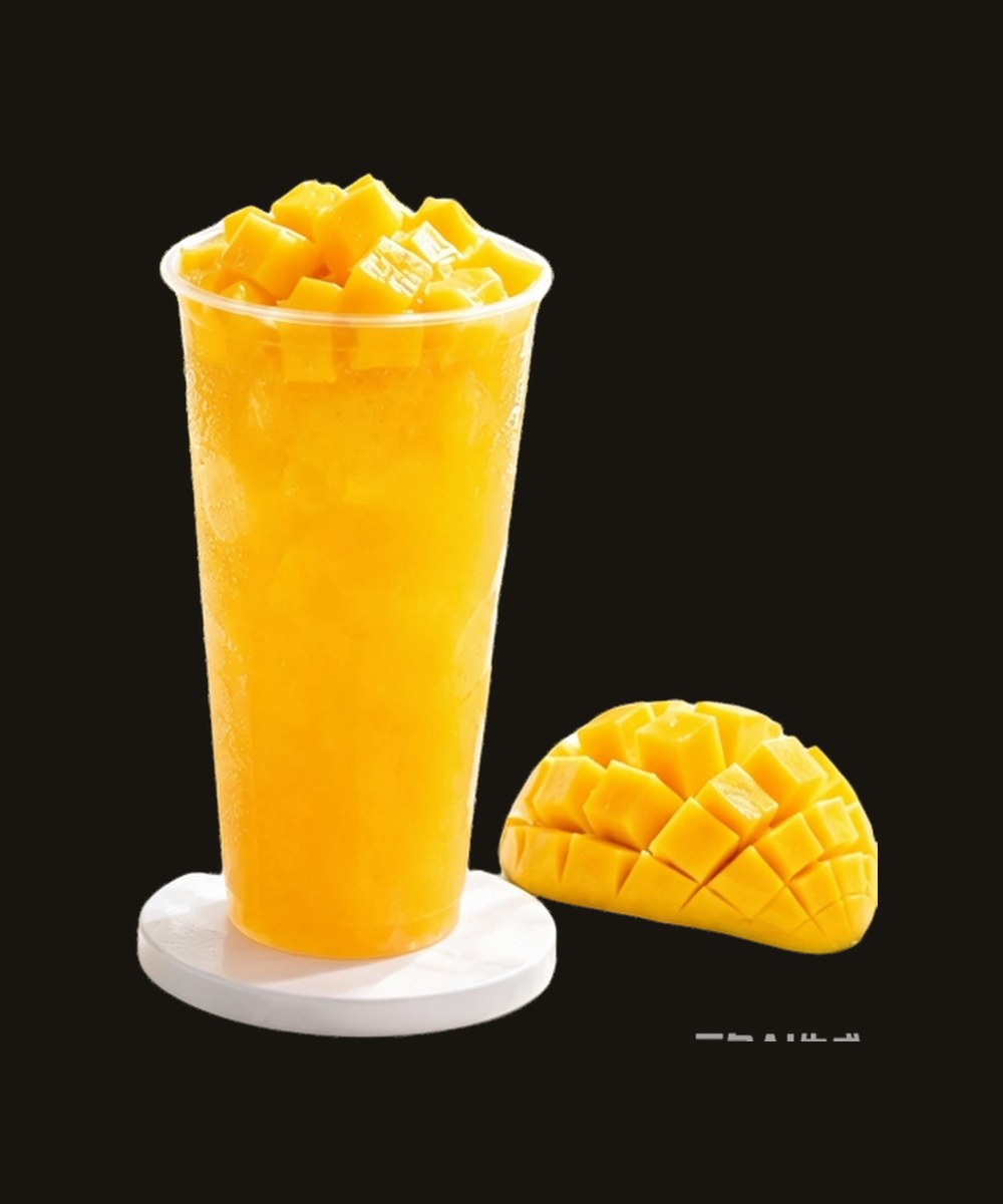 Mango fruit tea with fresh mango